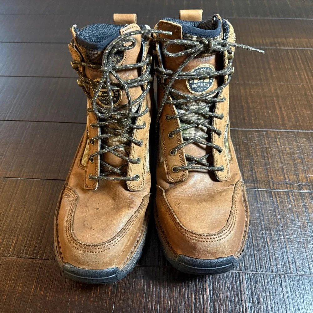 Irish Setter Hunt Red Wing Mens 11.5 Brown Camo Gore-Tex Boots Waterproof READ